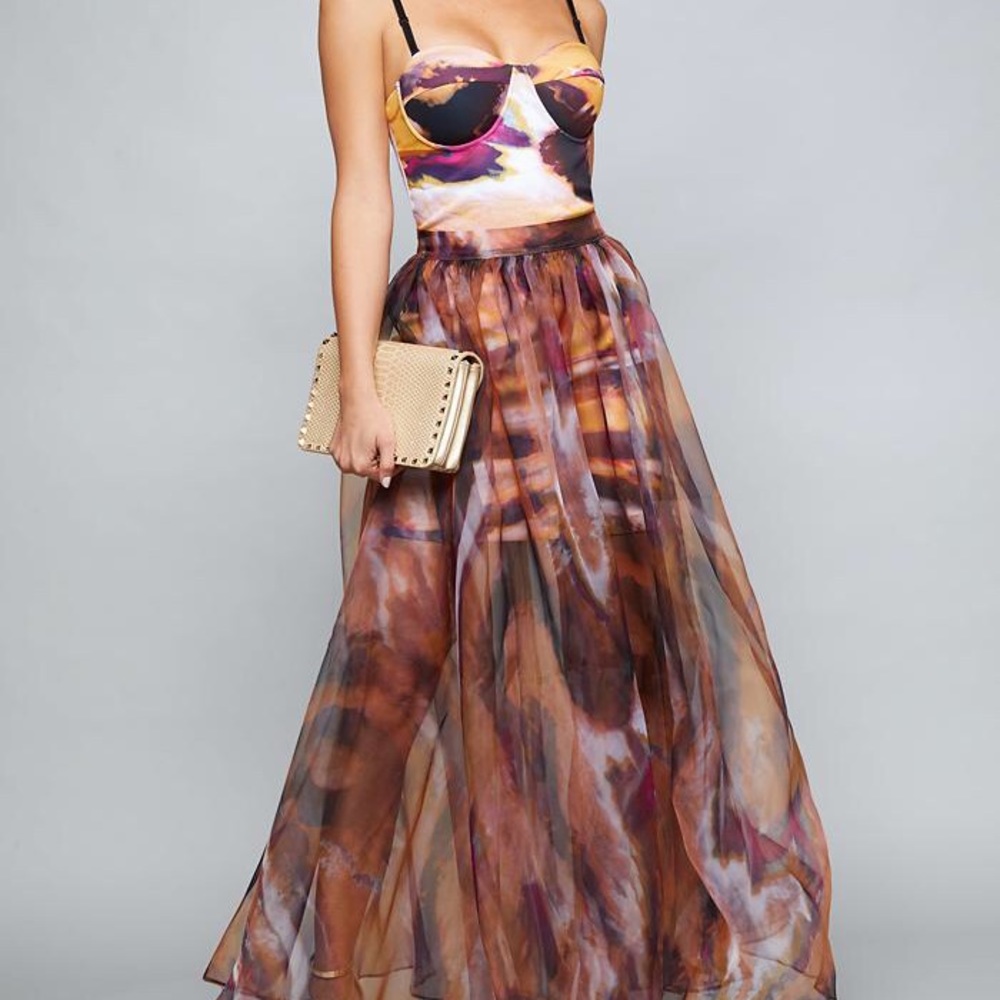 New Bebe Size 6 Organza Maxi Dress